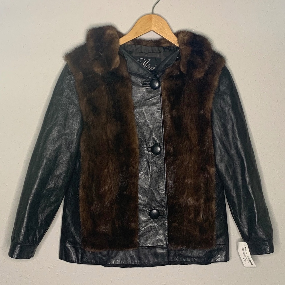Real leather and fur jacket